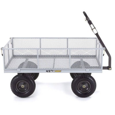 Gorilla Carts GOR1001-COM Heavy-Duty Steel Utility Cart with Removable Sides, 1,000 lb Capacity, Grey   555402514